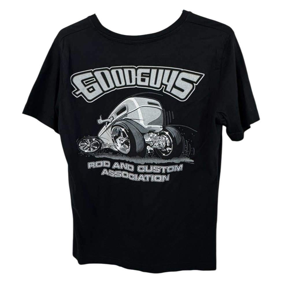 Good Guys Rod & Custom Association Women’s L V-Neck Graphic T-Shirt Hot Rod